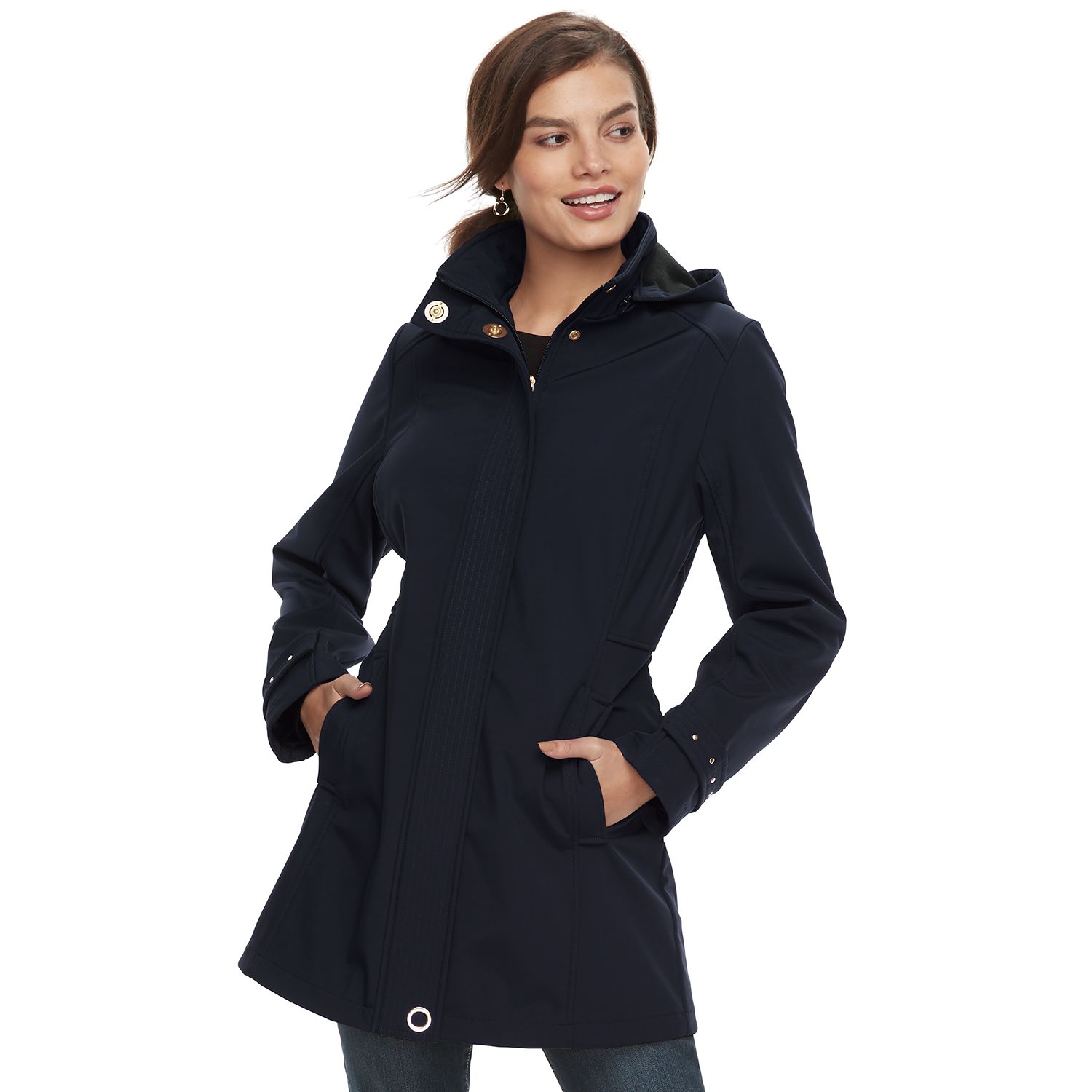 weatherproof quilted hooded walker coat