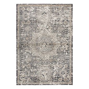 Rizzy Home Panache Traditional Central Medallion Distressed Geometric Rug