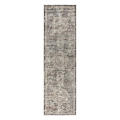 Rizzy Home Panache Traditional Central Medallion Distressed Geometric Rug