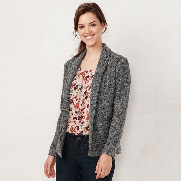 Women s LC Lauren Conrad Cozy Open Front Knit Blazer