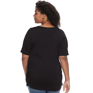 Plus Size Maternity a:glow Ruched Tee