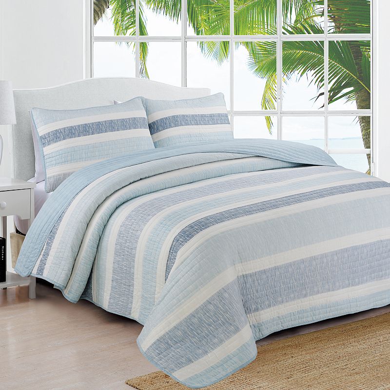 Estate Collection Delray Quilt Set, Light Blue, Twin
