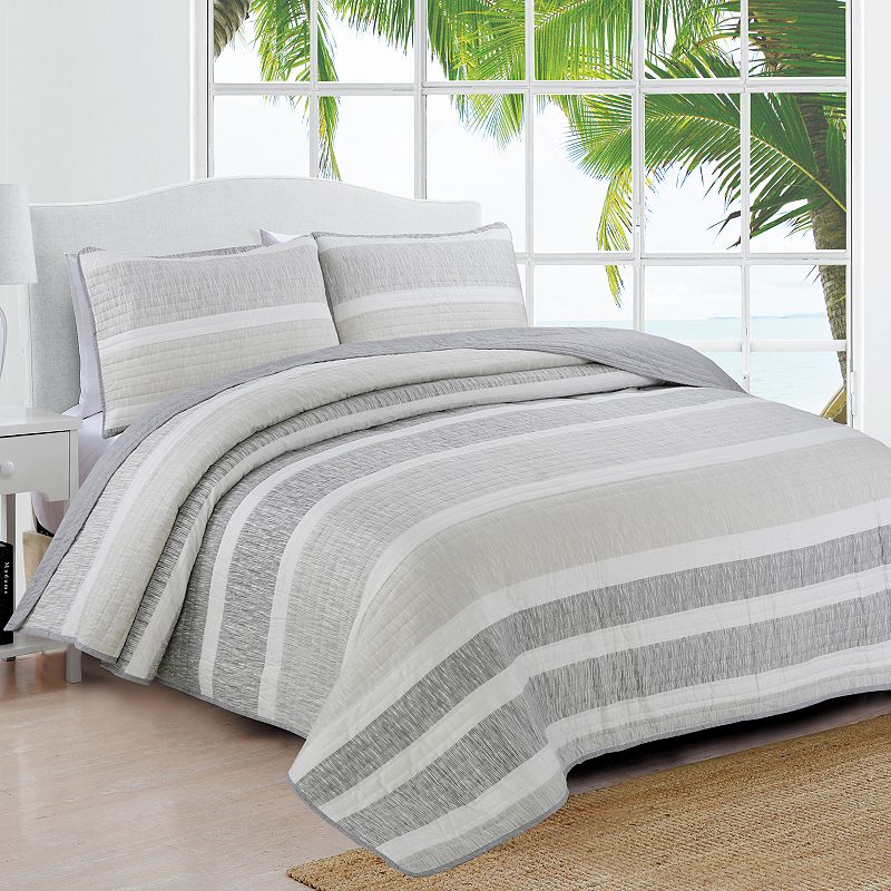 Estate Collection Delray Quilt Set, Light Grey, Twin