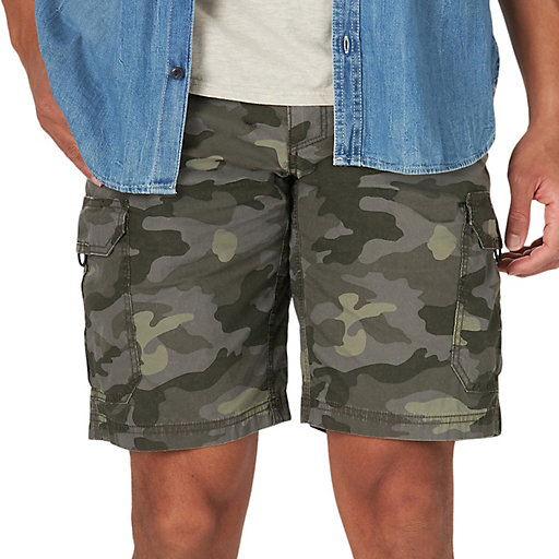 Vcansion Men's Cargo Shorts Casual Cotton Multi-Pockets Elastic Waist Camo Shorts