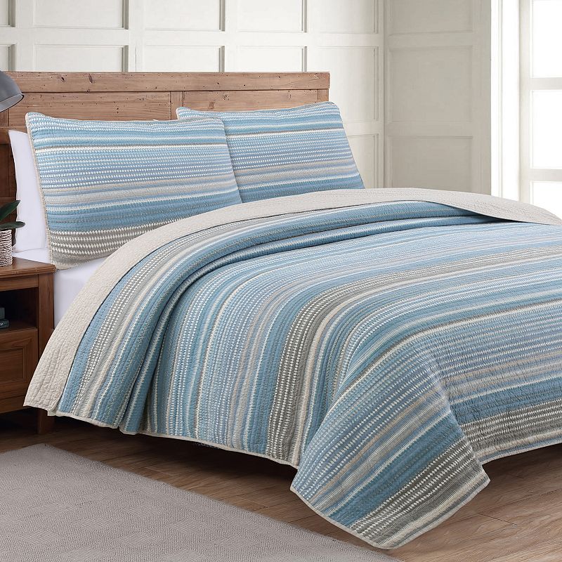 Estate Collection Taj Quilt Set, Blue, Full/Queen