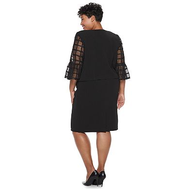 Plus Size Maya Brooke Embellished Sheath Dress & Lace Jacket Set