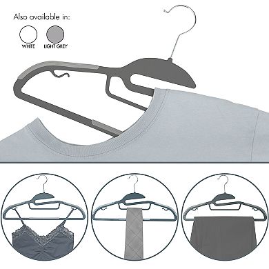 Simplify 8-pack Ultimate Razor Thin S-Shape Collar Saver Nonslip Suit & Shirt Hangers with Tie Bar