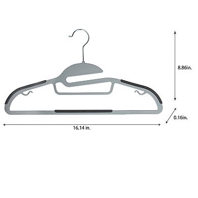 Simplify 8-pack Ultimate Razor Thin S-Shape Collar Saver Nonslip Suit & Shirt Hangers with Tie Bar