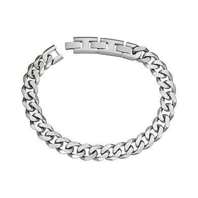 LYNX Men's Stainless Steel Curb Chain Bracelet