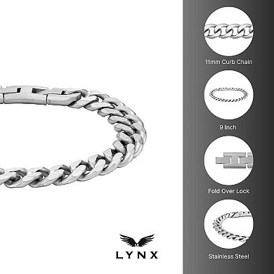 LYNX Men's Stainless Steel Curb Chain Bracelet