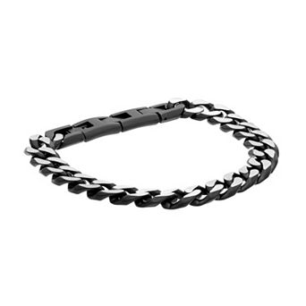 LYNX Men's Stainless Steel Curb Chain Bracelet