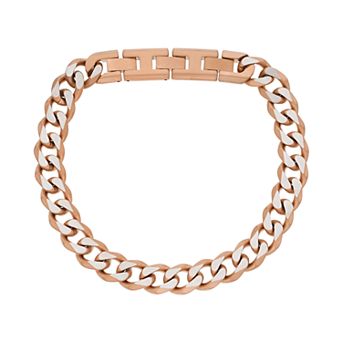 LYNX Men's Stainless Steel Curb Chain Bracelet