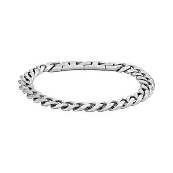 LYNX Men's Stainless Steel Curb Chain Bracelet