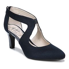 Navy heels wide width sale