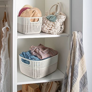 Simplify Sailor Knot Two-Tone Medium Storage Tote