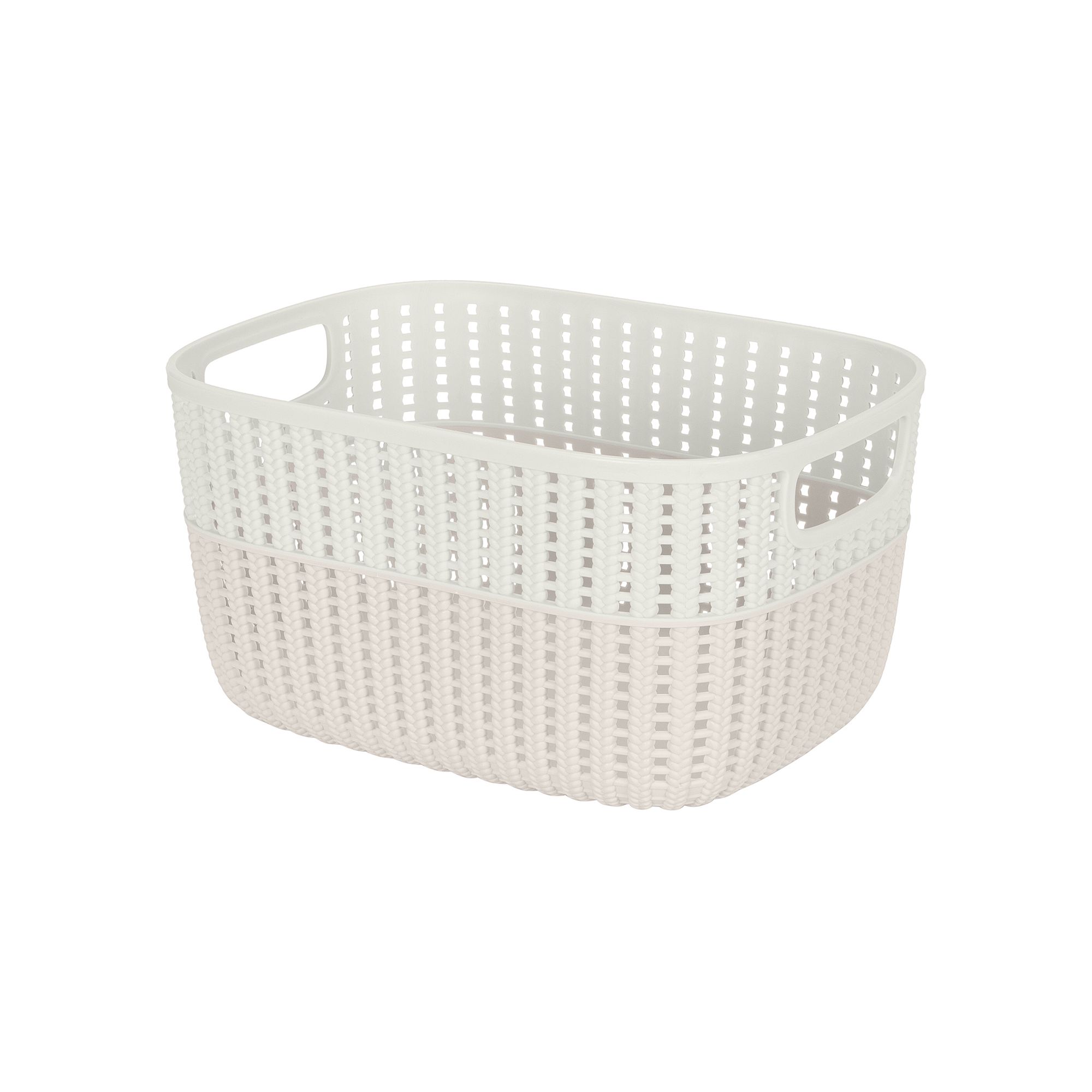 Simplify Sailor Knot Two-Tone Medium Storage Tote, Ivory