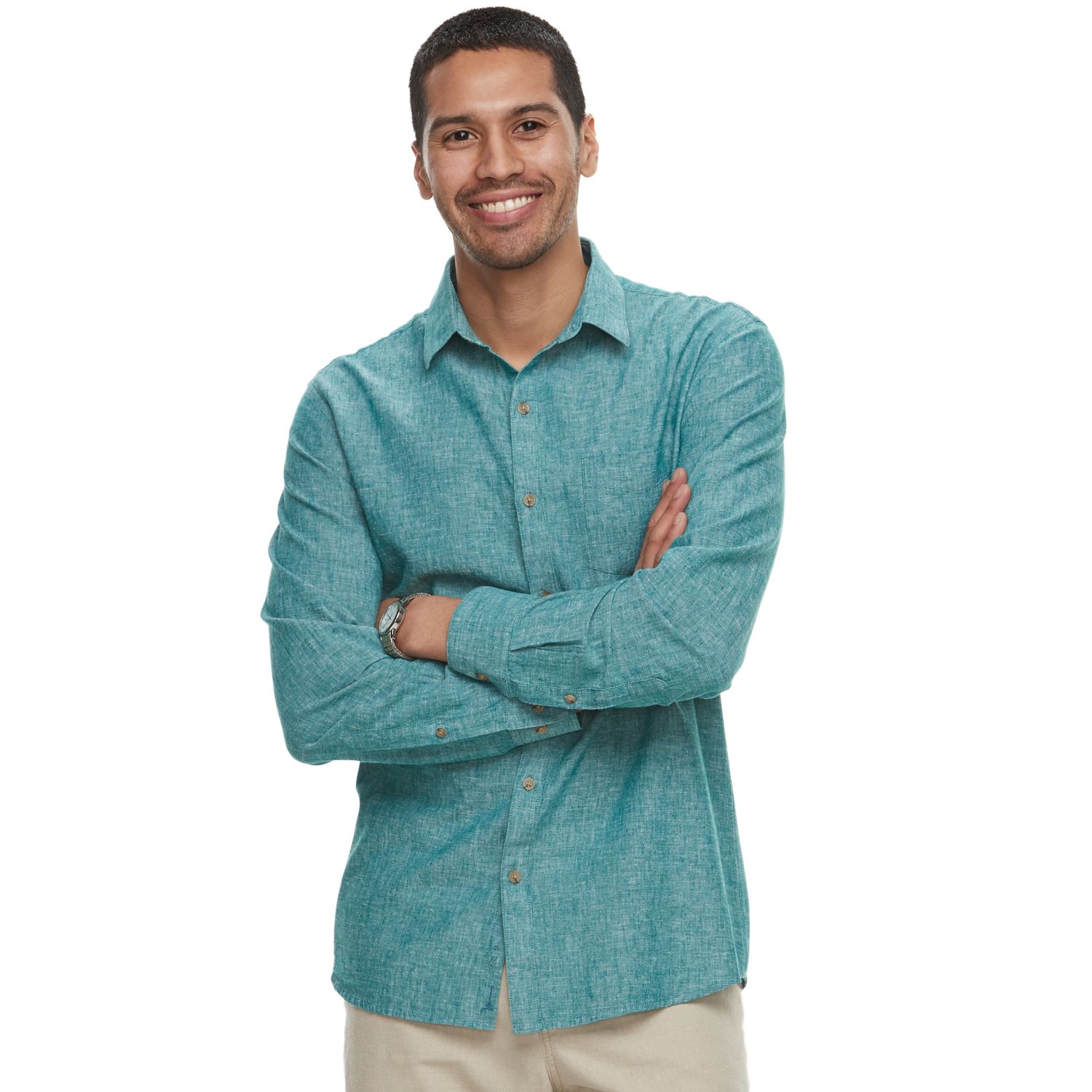 mens stretch linen shirt