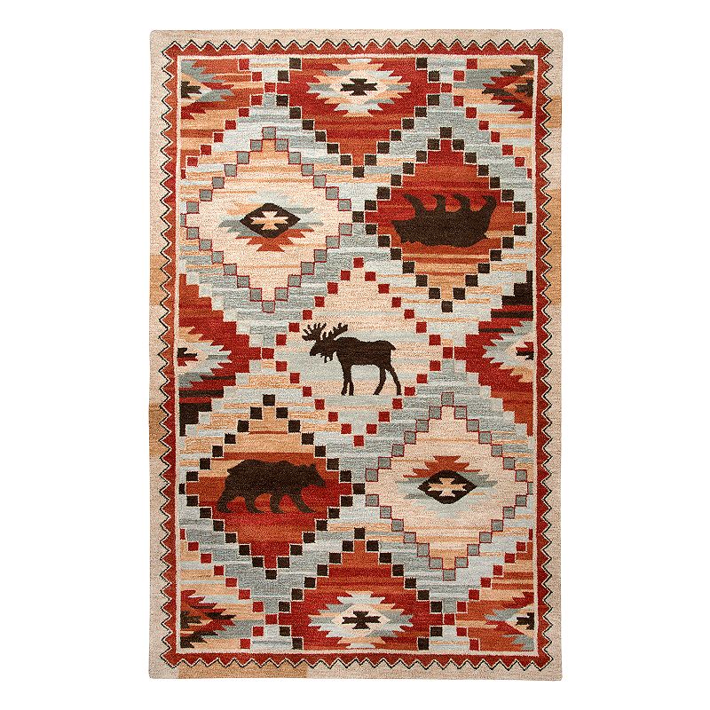 Rizzy Home Northwoods Lodge Patchwork III Geometric Rug, Red, 8X10 Ft