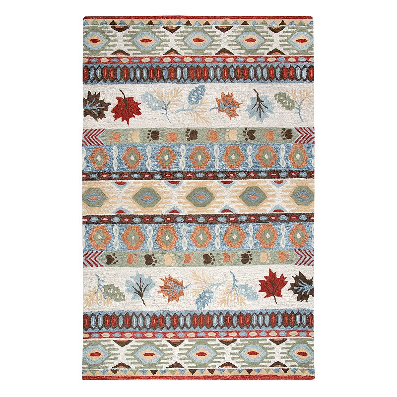 Rizzy Home Northwoods Lodge Patchwork IV Geometric Rug, Beig/Green, 8X10 Ft