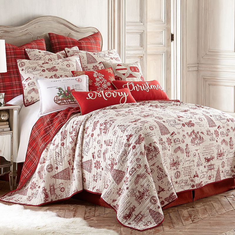 Levtex Home Yuletide Quilt Set, Red, Full/Queen