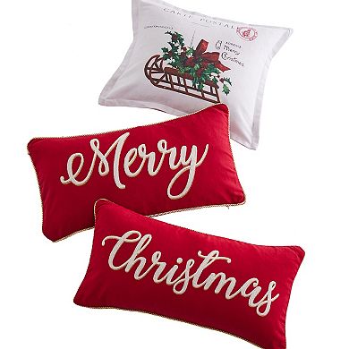 Levtex Home Yuletide "Merry" Oblong Throw Pillow