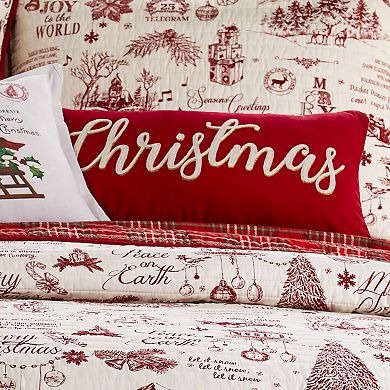 Levtex Home Yuletide "Christmas" Oblong Throw Pillow