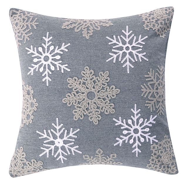 Gray snowflake clearance pillow