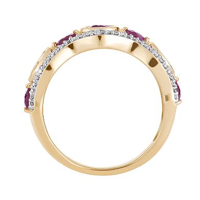 10k Gold Ruby & 1/5 Carat T.W. Diamond 7-Stone Ring