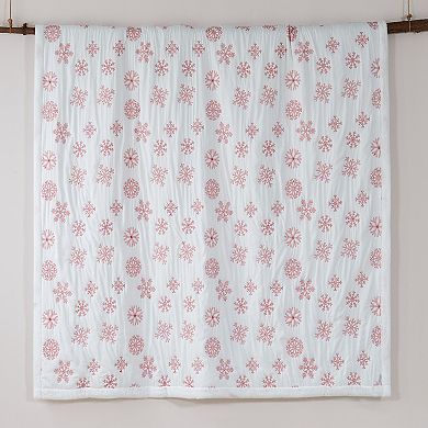 Levtex Home Red Snowflake Sherpa Fleece Quilt Set