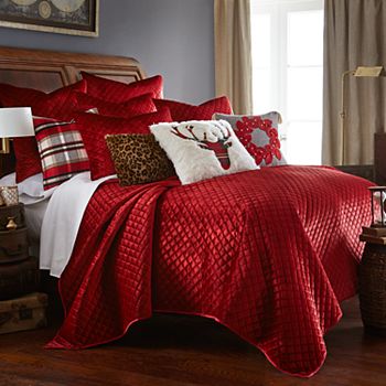 Levtex Home Red Velvet Quilt Set