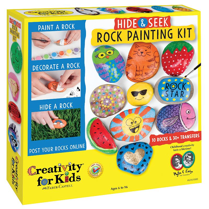 Creativity for Kids Hide and Seek Rock Painting Kit - Child Craft Kit for Boys and Girls