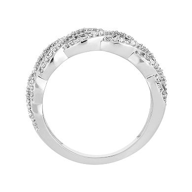 LOVEABLES 10k White Gold Emerald & 1/3 Carat T.W. Diamond Ring