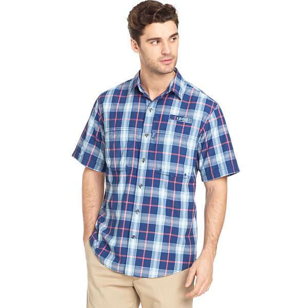 Men's IZOD Saltwater Surfcaster Sportflex Plaid Classic-Fit Button-Down ...