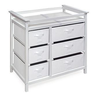 Badger Basket Modern Baby Changing Table with Six Baskets