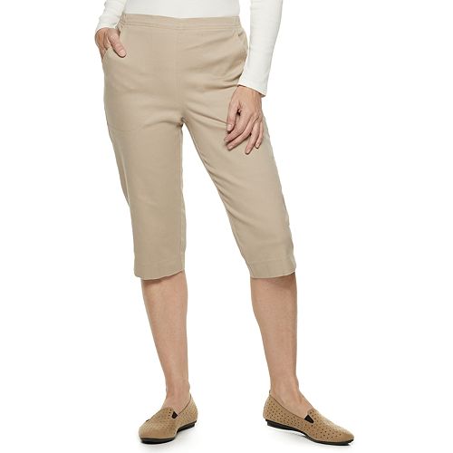 womens petite pull on capris