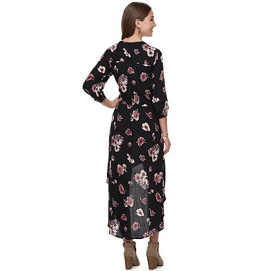 Juniors' American Rag Floral High-Low Crinkle Dress