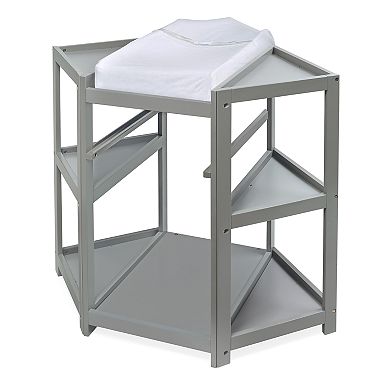 Badger Basket Corner Changing Table with Hamper & Basket