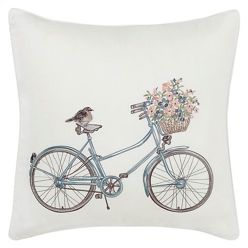 Laura Ashley Lifestyles Bicycle Throw Pillow