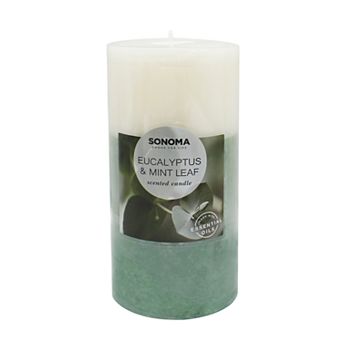 Sonoma Goods For Life® Eucalyptus & Mint Leaf 3" x 6" Pillar Candle
