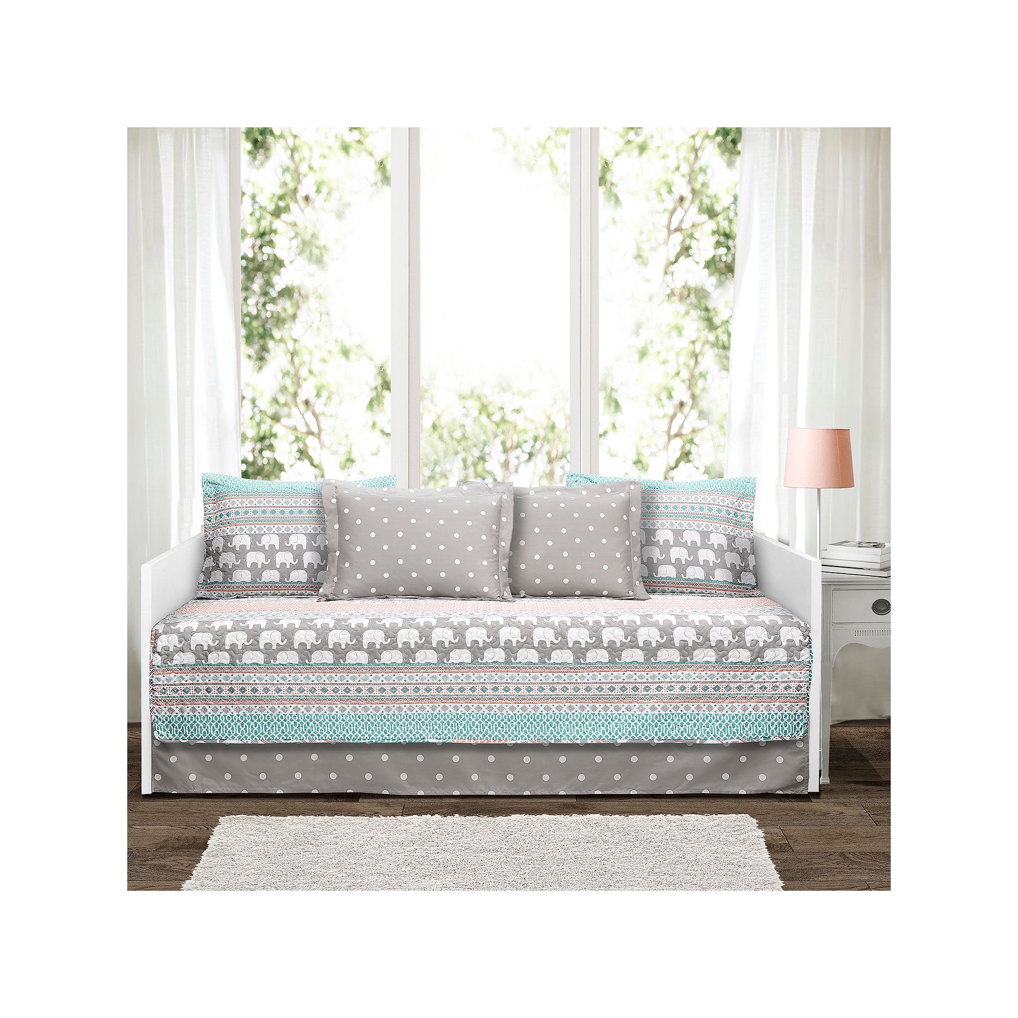 Lush Decor Elephant Stripe 6-piece Daybed Cover Set, Pink
