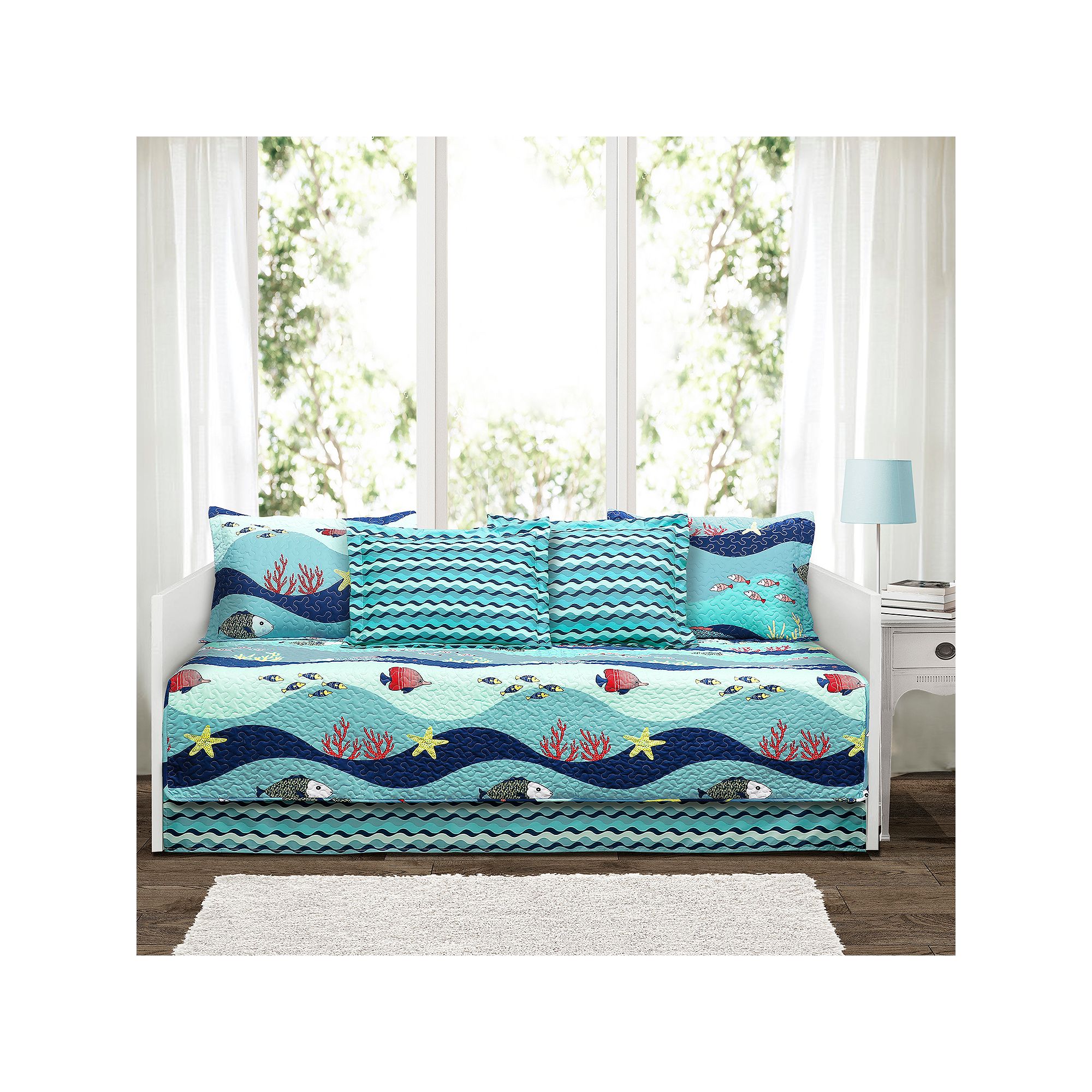 Lush Decor Sealife 6-piece Daybed Cover Set, Blue
