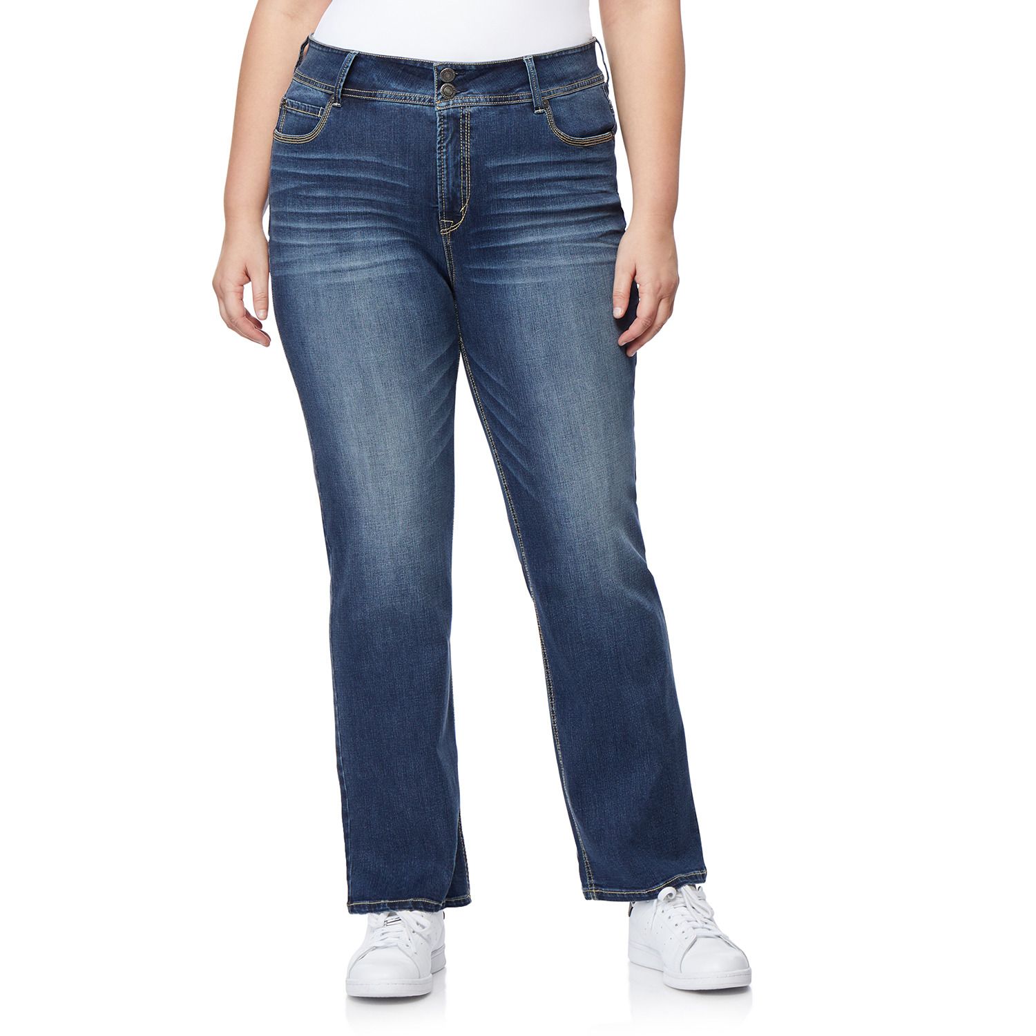 mid rise curvy bootcut jeans