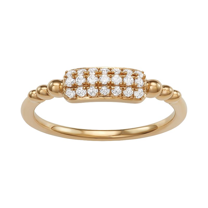 10kt Gold 1/5 Carat T.W. Diamond Ring, Womens, Size: 6, White