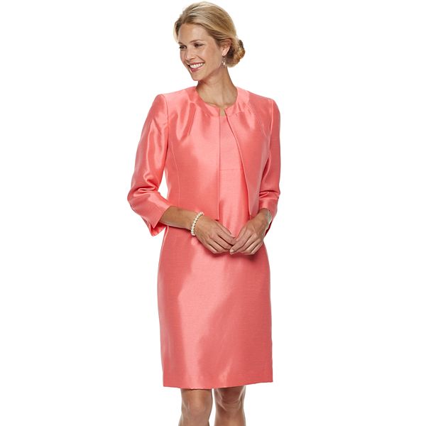 Women's Le Suit Sateen Open-Front Jacket & Dress Suit