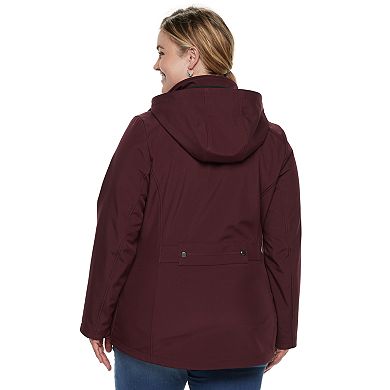 Plus Size Weathercast Hooded Soft Shell Jacket