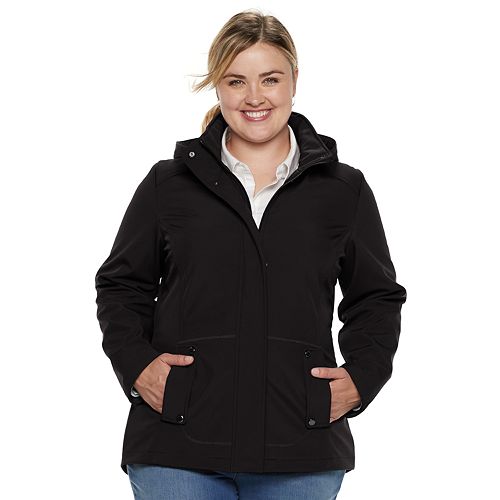 Plus Size Weathercast Hooded Soft Shell Jacket