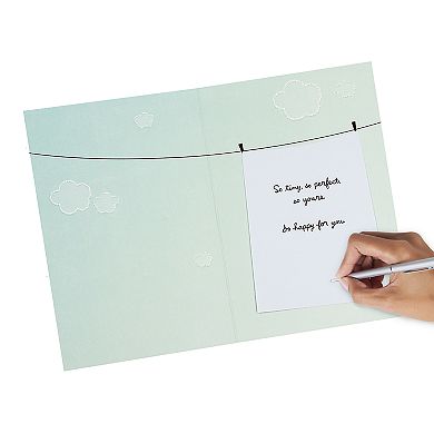 Hallmark Congratulations "Clothesline" Baby Boy Greeting Card