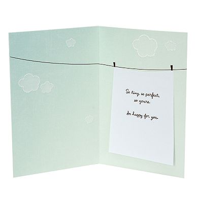 Hallmark Congratulations "Clothesline" Baby Boy Greeting Card