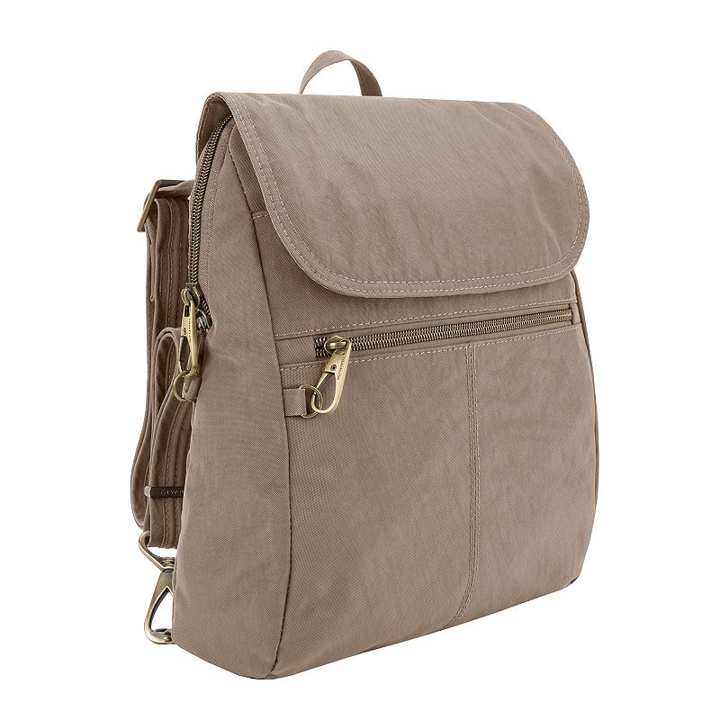 Travelon Anti-Theft Signature Slim Backpack, Beig/Green