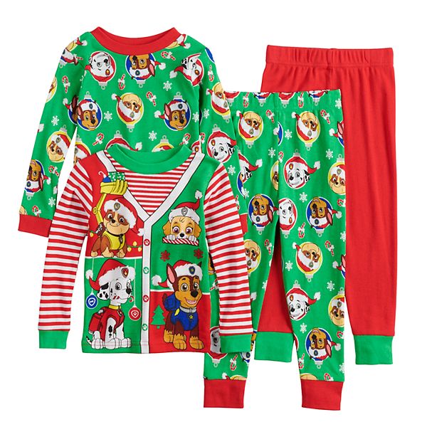 Toddler Boy Paw Patrol Chase Rubble Marshall Skye Christmas Tops Bottoms Pajama Set